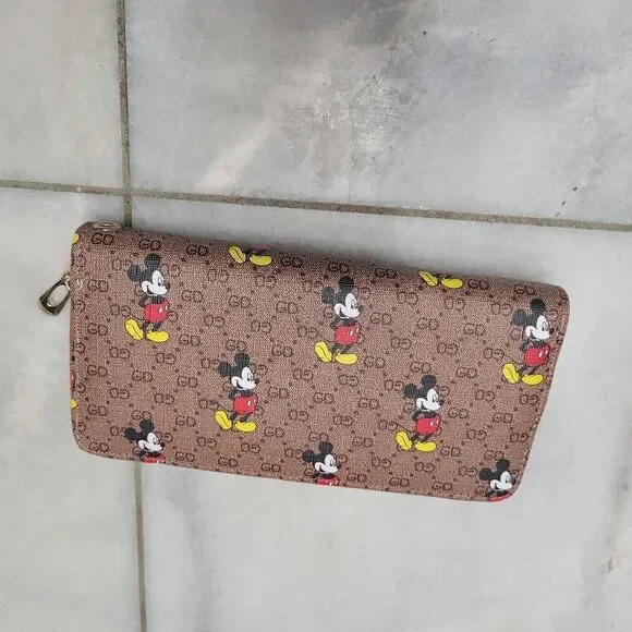 Ladies Long Wallet Disney Mickey Mouse Purse Faux Leather Zipper Rectang… - Picture 7 of 10